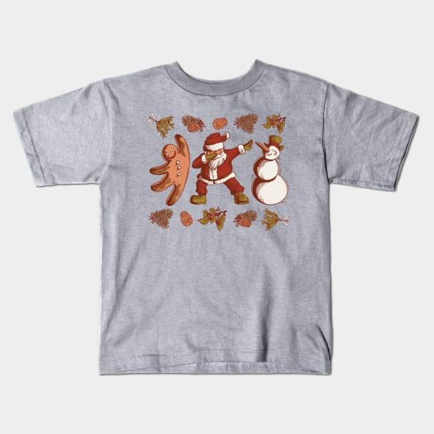 Vintage Christmas Trio: Fun and Festive Characters for the Holidays! Kids T-Shirt by Life2LiveDesign